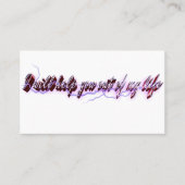 Ich werde dir aus meinem Leben helfen Visitenkarte (Vorderseite)