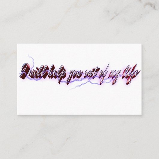 Ich werde dir aus meinem Leben helfen Visitenkarte (Vorderseite)