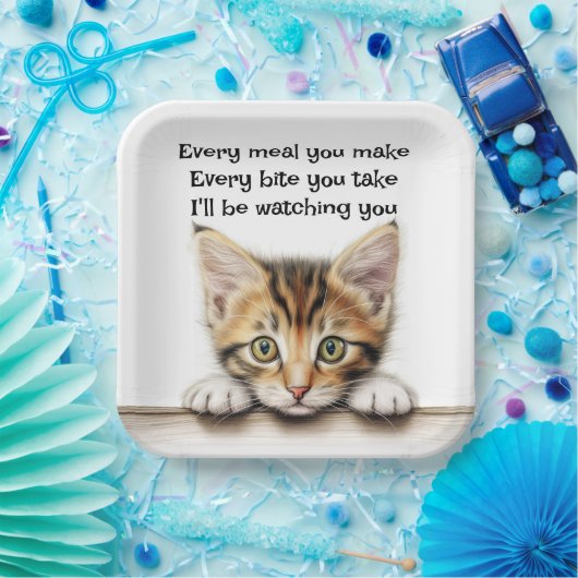 Ich werde dir Kitty zusehen Pappteller (Party)