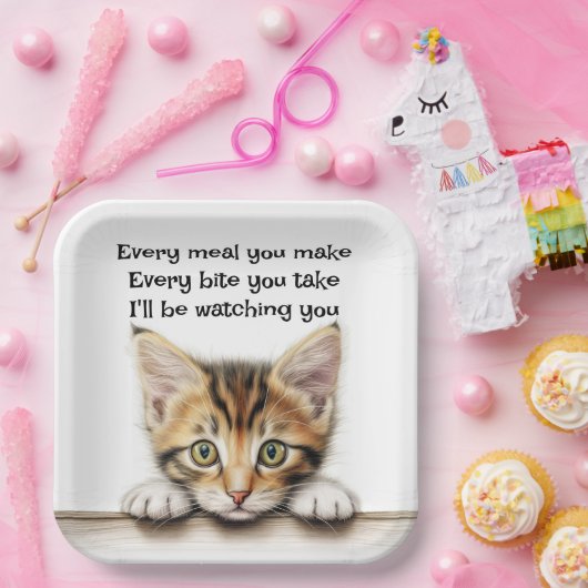 Ich werde dir Kitty zusehen Pappteller (Party)
