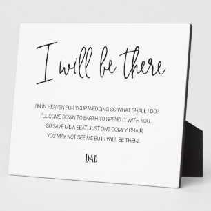 Ich werde dort Gedenkstuhl mit Namen Hochzeit sein Fotoplatte