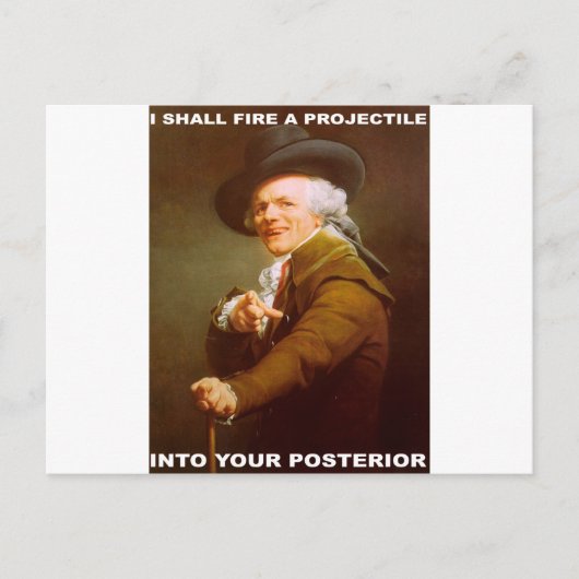 Ich werde ein Projektil abfeuern Postkarte (Vorderseite)