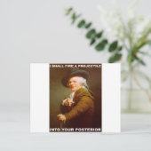Ich werde ein Projektil brennen Postkarte (Stehend Vorderseite)