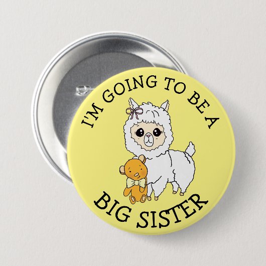 Ich werde eine Big Sister Ankündigung Button (Vorne & Hinten)