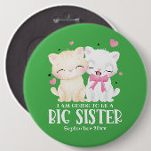 Ich werde eine große Schwester-Ankündigung werden Button (Vorne & Hinten)