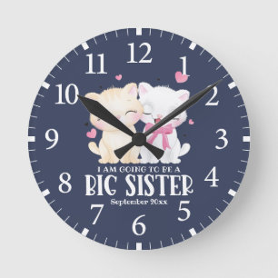 Ich werde eine große Schwester-Ankündigung werden Runde Wanduhr