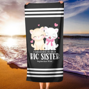 Ich werde eine große Schwester-Ankündigung werden Strandtuch