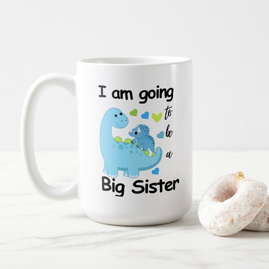 Ich werde eine große Schwester Dinosaurier sein Kaffeetasse (Mit Donut)
