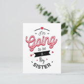Ich werde eine große Schwester sein Ankündigungspostkarte (Stehend Vorderseite)