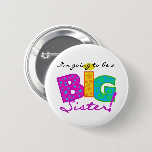 Ich werde eine GROSSE Schwester sein Button (Vorne & Hinten)