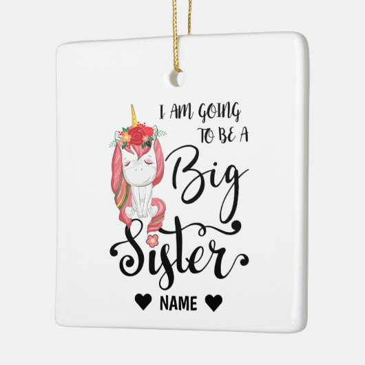 Ich werde eine große Schwester sein Keramikornament (Links)