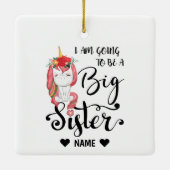 Ich werde eine große Schwester sein Keramikornament (Rückseite)