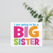 Ich werde eine große Schwester sein Postkarte (Stehend Vorderseite)