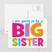Ich werde eine große Schwester sein Postkarte (Vorne/Hinten)