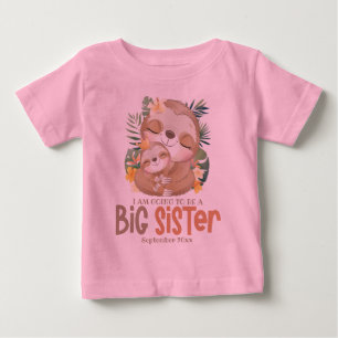 Ich werde eine große Schwester Sloth Ankündigung w Baby T-shirt