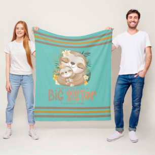 Ich werde eine große Schwester Sloth Ankündigung w Fleecedecke