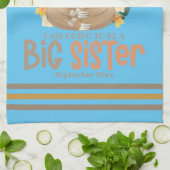 Ich werde eine große Schwester Sloth Ankündigung w Geschirrtuch (Gefaltet)