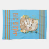Ich werde eine große Schwester Sloth Ankündigung w Geschirrtuch (Horizontal)