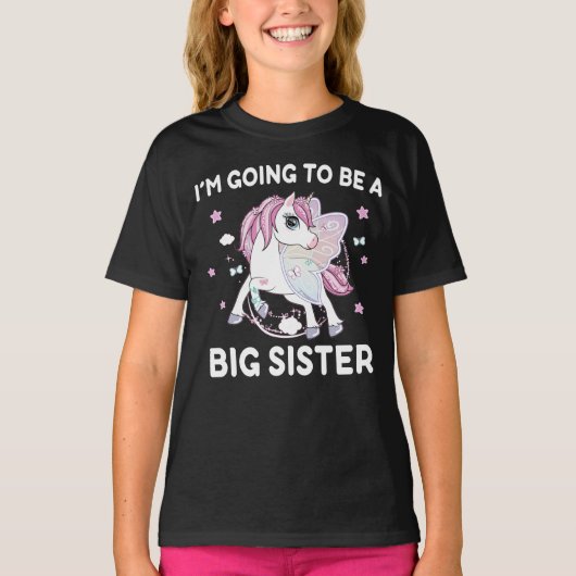 Ich werde eine große Schwester Unicorn sein T-Shirt (Vorderseite)