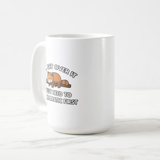 Ich werde es mit rotem Panda überwinden Kaffeetasse (Vorderseite Links)