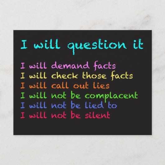 Ich werde es Postkarte befragen (Vorderseite)