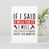 Ich werde es reparieren dankeskarte (Stehend Vorderseite)