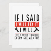 Ich werde es reparieren dankeskarte (Vorne/Hinten)