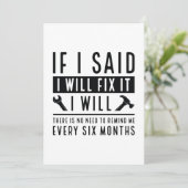 Ich werde es reparieren dankeskarte (Stehend Vorderseite)