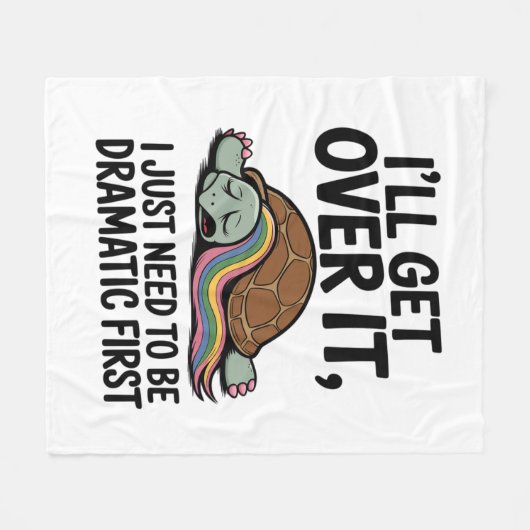 ICH WERDE ES ÜBERWINDEN - Funny Dramatic Zitat Bla Fleecedecke (Vorderseite (Horizontal))