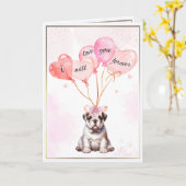 Ich werde euch für immer Liebe geben Bulldog & Hea Karte (Gelbe Blume)