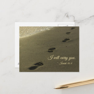 Ich werde euch Sandfußabdrücke tragen Postkarte