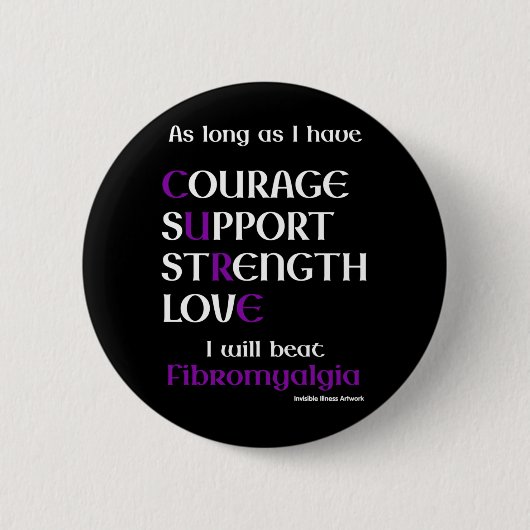 Ich werde Fibro Pinback Button schlagen (Vorderseite)