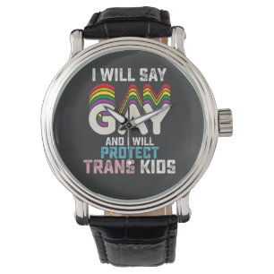 Ich werde Gay sagen und ich werde trans Kinder LGB Armbanduhr