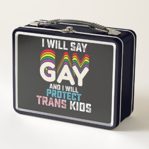 Ich werde Gay sagen und ich werde Trans-Kinder LGB Metall Brotdose