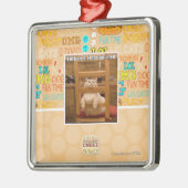 Ich werde gebohrt silbernes ornament (Links)