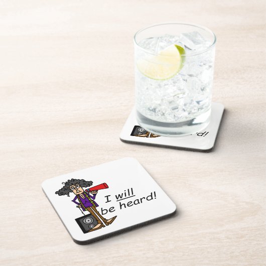 Ich werde gehört werden getränkeuntersetzer (Rechte Seite)