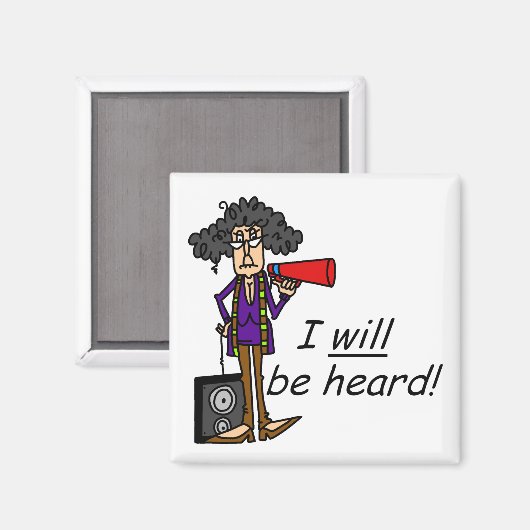 Ich werde gehört werden magnet (Vorderseite/Rückseite)