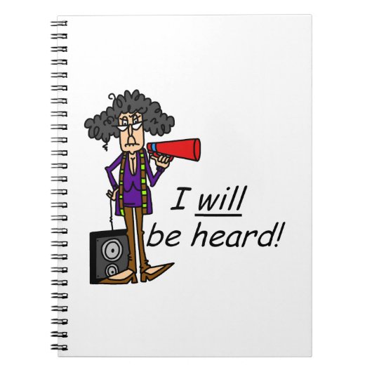 Ich werde gehört werden notizblock (Vorderseite)