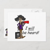 Ich werde gehört werden postkarte (Vorne/Hinten)