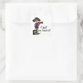 Ich werde gehört werden quadratischer aufkleber (Tasche)