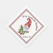 Ich werde Gnome für Weihnachten Wasserfarbe farbig Serviette (Ecke)