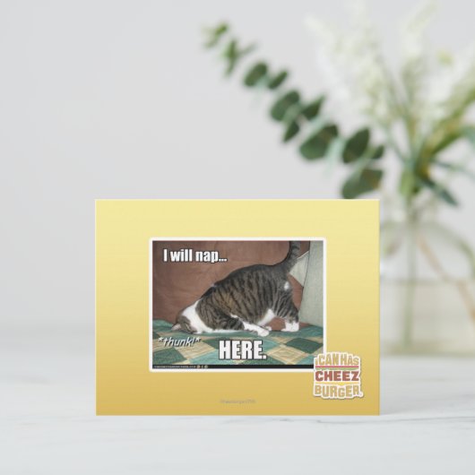 Ich werde hier Nickerchen machen Postkarte (Stehend Vorderseite)