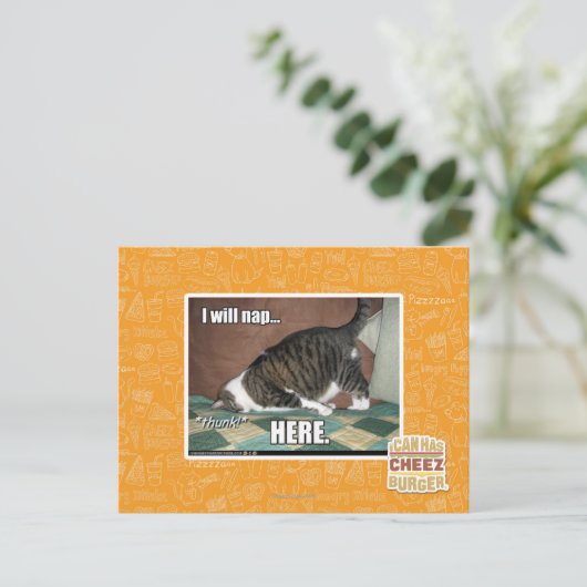 Ich werde hier Nickerchen machen Postkarte (Stehend Vorderseite)