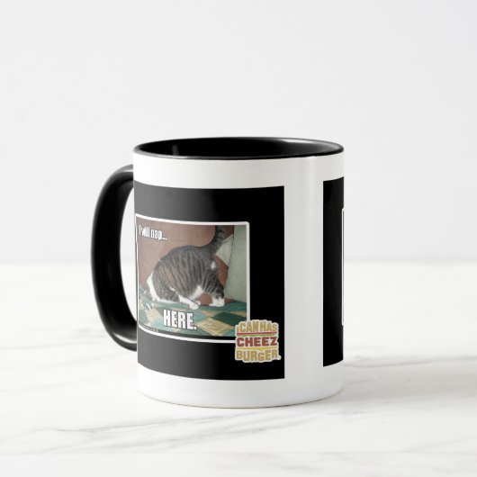 Ich werde hier Nickerchen Tasse (Vorderseite Links)