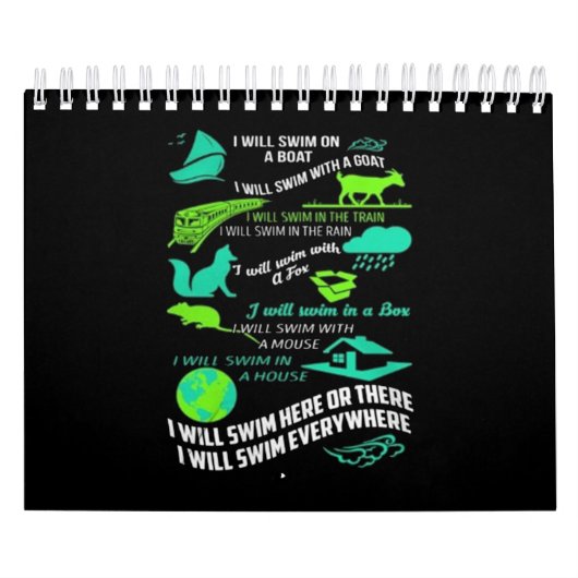 Ich werde hier oder dort schwimmen, wo ich überall kalender (Titelbild)