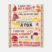 ICH WERDE HIER SKI HABEN ODER ES KLICKEN Winterspo Fleecedecke (Vorderseite)