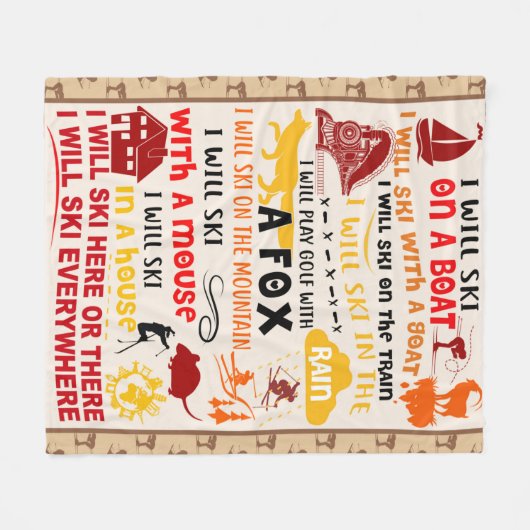 ICH WERDE HIER SKI HABEN ODER ES KLICKEN Winterspo Fleecedecke (Vorderseite (Horizontal))