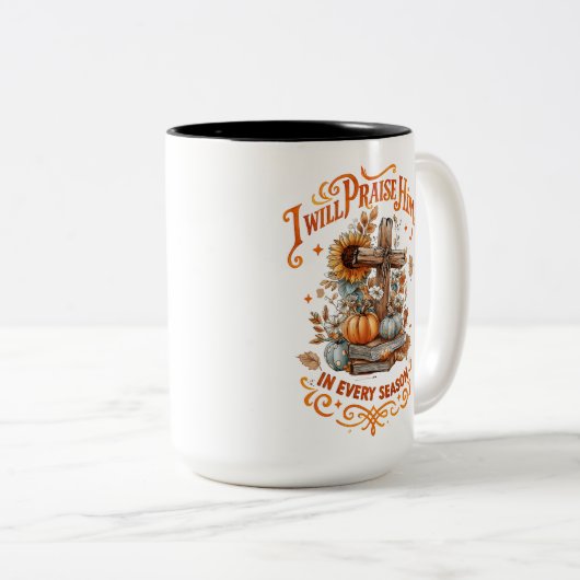 Ich werde ihn loben... zweifarbige tasse (VorderseiteRechts)