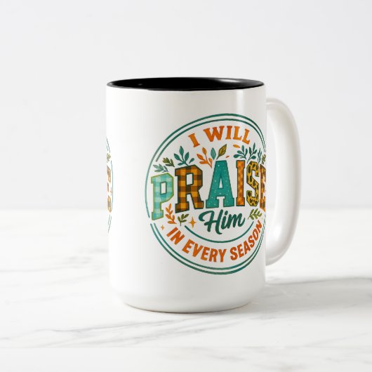 Ich werde ihn loben... zweifarbige tasse (VorderseiteRechts)