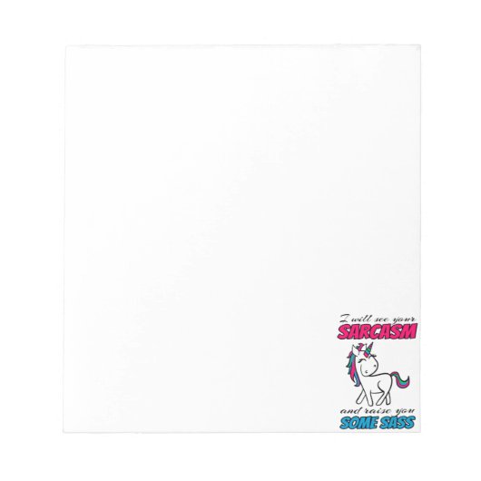 Ich werde Ihren Sarcasm sehen und Sie etwas erhebe Notizblock (Vorderseite)